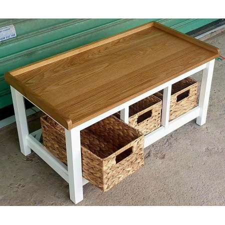 385245 : Băng Ghế Dài Lót Nệm + 3 Hộp Lục Bình Đang Lưu Trữ